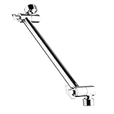AKDY 9.5" Brass Chrome Finish Polished Bathroom Adjustable Height Wall Mount Pipe Extension Shower Head Arm ()