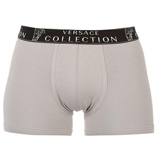 Versace Collection Men's Stretch Cotton Medusa Boxer Briefs (XL, Grey)