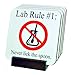 Lab Rules 4 Piece Cork-Back Coaster Set - Wood Holder Included