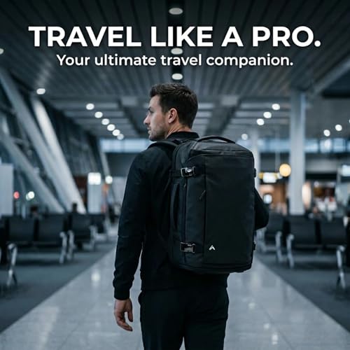 + Zermatt – HØRN Travel Backpack Cabin with Vacuum Bag 55 x 30 x 20 – 50 x 30 x 20 – Portable Backpack 15 – 17 Inches Telework Carry-on Airplane Ryanair, Carry On Men Women Oxford 35L