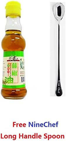 Spicy King (Chuan Ba Wang) Green Sichuan Peppercorn Oil 150ml (Pack of 20 One Case) + One NineChef Spoon