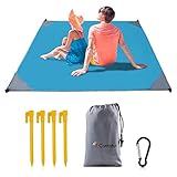 Conthfut Sand Free Beach Mat 65″×57″Picnic Mat, Compact Beach Pocket Blanket, Quick Drying Waterproof Beach Blanket for Beach, Picnic, Camping