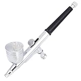 SODIAL(R) Airbrush Set 0.25-0.3mm Dual-Action Spray Gun Air Brush Kit for Body Paint Makeup Craft Cake Toy Models