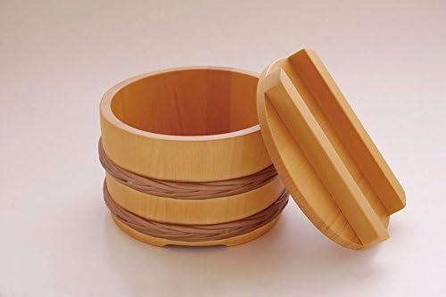 Yamako Japanese Bucket Style Wooden Bowl w/Lid 31014 31015