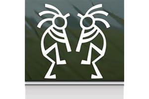 SASSYSTICKERS Southwestern Kokopelli Flute Players White Sticker Decal Hawaii White Car Window Wall Macbook Notebook Laptop Sticker Decal
