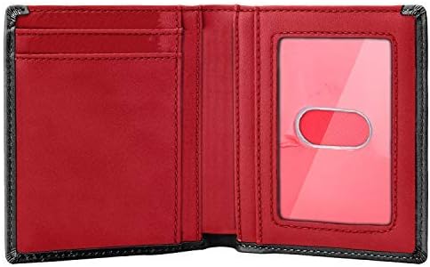 Tom Martin TM04 RFID Protected Vegan Leather Slim Bifold Wallet with 6 Cards Slots for Men (Black)