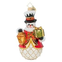 Christopher Radko Light My Way Snowman Glass Christmas Ornament