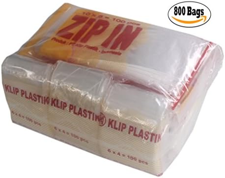 800 Clear Ziplock Poly Bags by Zip In