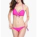 NEOSAN Halter Triangle Padded Top Bikini Set Swimwear Swimsuit Molded Fushia M
