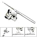 MultiOutools 38 Inches Pocket Pen Rod Set,Mini Fishing Rod and Reel Combos,Portable Travel Fishing Gear in A Box,Good Gift for Birthday,Festival,Christmas (Silver)