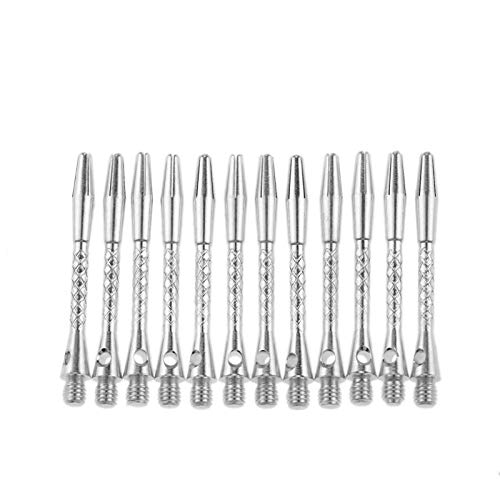 Yetaha 12 Pcs Aluminum Alloy Darts Shafts Outdoor Sports Throwing Fitting Dart Stems Silver - Thumbnail 5