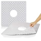 Vive Shower Mat - Square Non Slip Large Bath Mat for Bathtub - Suction Cup Skid Pad for Stalls, Floors, Tub - Textured with Drain Hole