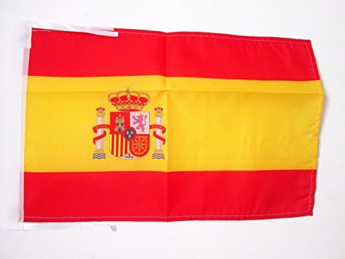 AZ FLAG - Spain Flag - 18'' x 12'' - 100% Polyester Spanish Small Banner with Two Cords - Fade Resistant - Vivid Colors - 18x12 in - 45x30 Cm