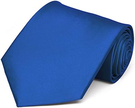 TieMart Royal Blue Extra Long Solid Color Necktie, 67" Length