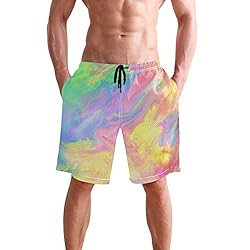 Men's Summer Cool Swim Trunks Quick Dry Abstract