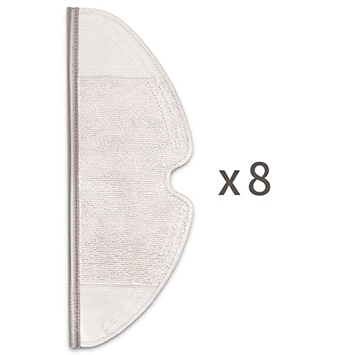 Vecukty 8 Chiffons pour Xiaomi Roborock S5 Max S6 Pure S6 MaxV S5 S50 S51 S55 S6, Serpillière pour Xiaomi Roborock E2 E3 E35 E4, Accessoires pour Xiaomi Aspirateur