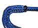 Prairie Horse Supply Premium Quality Leather and Suede Small Whip, Bull Whip, 9 Genuine Leather Braided Tails, Extra Long Handle Wrapped in Leather and Suede, with 2 Turkhead Knots (Blue Black)