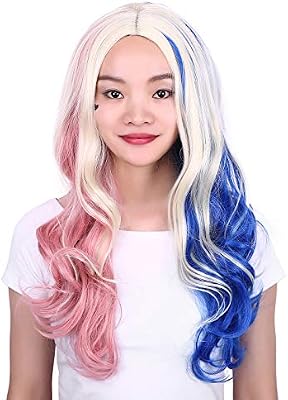Hde Costume Wigs For Women Halloween Harley Blonde Hair W Blue And