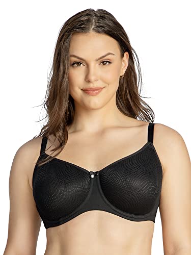 Parfait Damen Pearl P60921 Women's Non-Padded Seamless Full Busted Bra Minimizer BH, Halbdurchsichtig, Schwarz, 80C