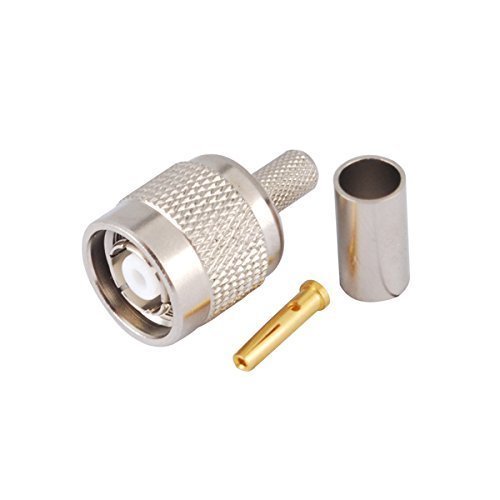 2pcs Rf Electronics Wire Terminal Coaxial Cable Copper Alloy Connector Rp-tnc Male Straight Crimp for Rg58 RFC195 Rg400 Ships From USA