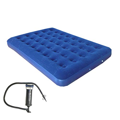 Zaltana Double Size Air Mattress with Double Action Hand Pump Combo (AMD+AP3), Blue
