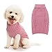 SCIROKKO Turtleneck Small Dog Sweaters - Classic Cable Knitwear Winter Coat for Small Medium Dogs Male Female Puppy Dog Cold Weather Clothes Girls Boys, Light Pink, S