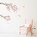 DECOWALL DW4-1303 Cherry Blossoms and Birds Kids Wall Stickers Decals Peel and Stick Removable for Nursery Bedroom Living Room Art murals Decorations