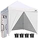 Eurmax 10 x 10 Pop up Canopy Commercial Tent Outdoor Instant Canopies Party Shelter with 4 Zippered Sidewalls and Carry Bag Bonus Canopy Sand Bags(White)