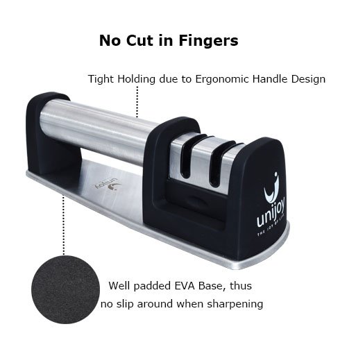 image for Unijoy UKS01 Knife Sharpener with Cut Resistant Glove | 2-Stage Profes