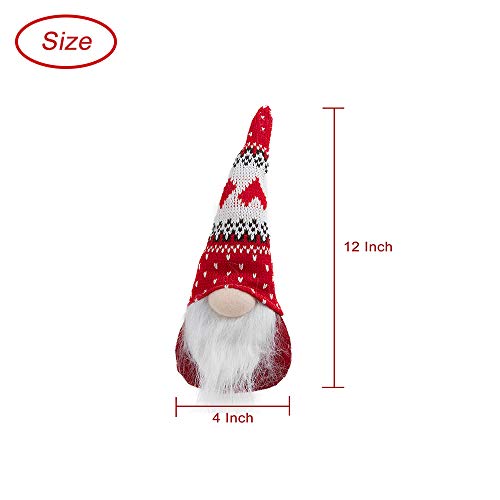 GMOEGEFT Handmade Swedish Christmas Gnome Plush, Scandinavian Santa Tomte, Christmas Elf Decoration Holiday Ornaments, 12 Inches, Set of 3 (A)