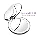 Gotofine LED Lighted Travel Makeup Mirror, 1X & 7X Magnification - Double Sided, Luxury, Portable, Compact, Illuminated Folding Travel Mirror