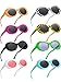 Blulu 12 Pairs Clout Oval Goggles Oval Kurt Mod Thick Frame Round Lens Sunglasses Oval Round Glasses Mod Sunglasses for Women Men Teenagers Girls Boys 12 Colors