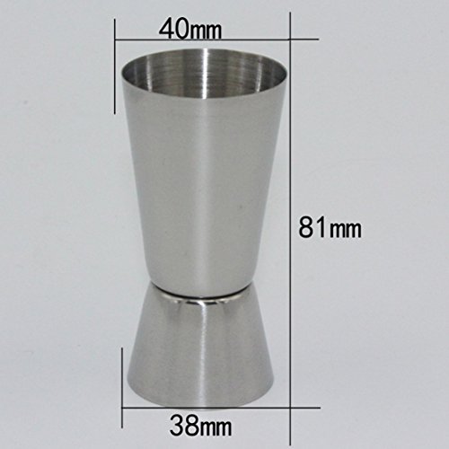 C-Pioneer 50/25ml Stainless Steel Dual Measure Spirit Measuring Cup Jigger Cocktail Bartender Drink Mixer Liquor Measurer