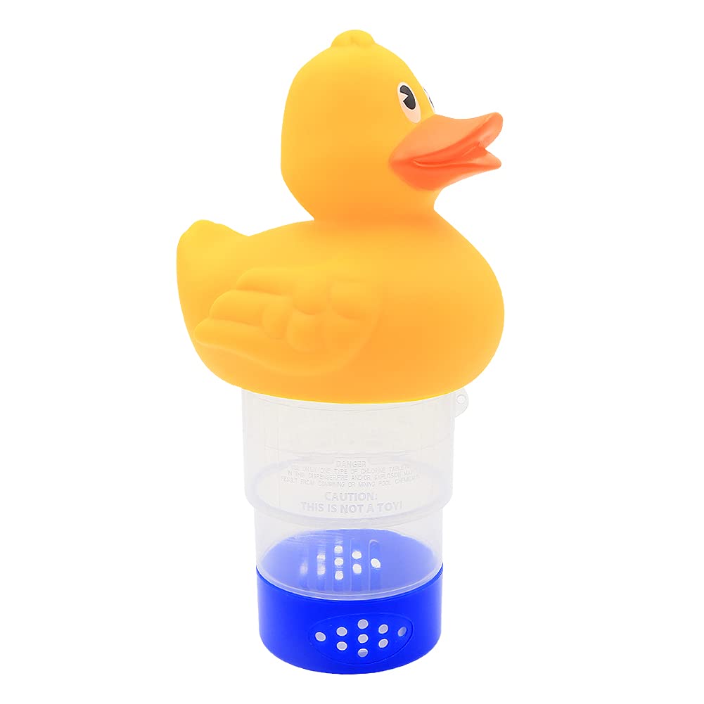 Floating Chlorine Dispenser,Swimming Pool Spa Hot Tubs Chemical Dispenser Adjustable Floating Tablet Chlorine Holds 3 Inch Chemical Tablets (Duck)