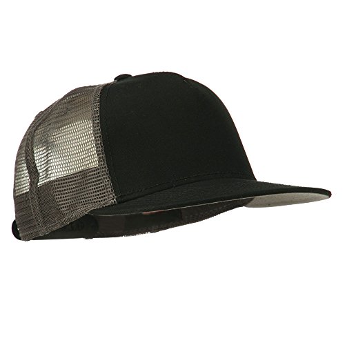 5 Panel Prostyle Trucker Caps - Black Black Charcoal OSFM