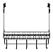 ESYLIFE Over The Door Hooks Organizer with Basket Hanging Storage Rack with Towel Bar, Black