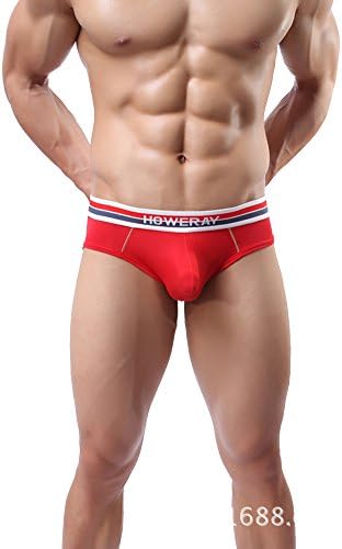 Louis Rouse Men's Silky Silk Sexy U Convex Sports Briefs With Elastic Waist