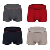Men's Boxer Briefs Classic Modal Trunks Comfort Soft Underwear 4-Pack