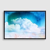 Framed Canvas Wall Art Watercolor Cloud Canvas Prints Home Artwork Decoration for Living Room,Bedroom - 16x24 inches