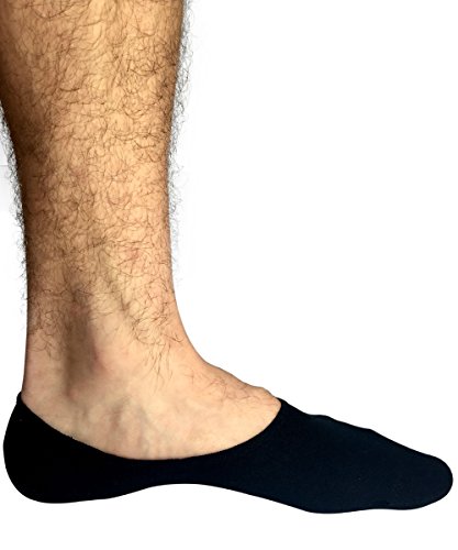 STOMPERJOE 3 and 6 Mens Cotton No Show Casual Liner Loafer Socks Invisible Stay On (Large, Black) - Thumbnail 3