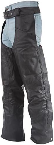Mens Braided Leather Motorcycle Chaps 6XL