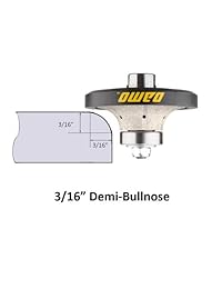 Brocas 3 16" Demi bullnose Roundover Diamond Hand Profiler  con rostas 5 8 11 para superficies