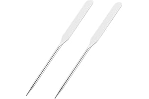 2Pcs Makeup Spatula tool metal Set Professional Beauty Stainless Steel Cosmetics Mixer Long Metal Spatula Depotting Mixing To