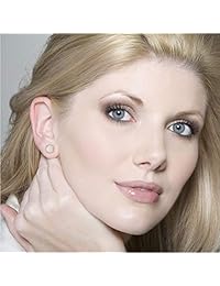 Pendientes de oro de 14 quilates para mujer, 0.236 in, ópalo de fuego blanco, hipoalergénicos, joyería de regalo