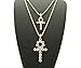 Iced Out Double Ankh Pendant 20