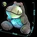 WEWILL Glow Hippo LED Stuffed Animal Plush Soft Toys Bedtime Companion Gift for Kids on Birthday Christmas Festival Occasions, 10 inch, Gray