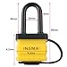 INSMA 4 x Long Shackle Heavy Duty Padlocks Keyed Alike Master Locks 50mm Multipurpose Long Shackle Padlocks with 2 Keys Ideal to Outdoors / Garages / Sheds / Bike