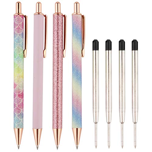 Ballpoint Pens, 4 PCS Retractable Pen Black Ink Medium Point (1.0mm) Click Ball Pens Rose Gold Office Supplies for Men, Women, Students, Business - Thumbnail 7