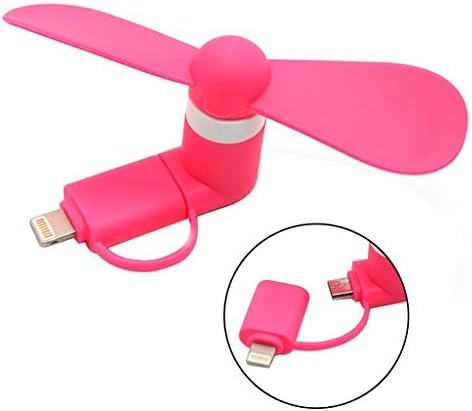 Yotron USB Phone Fan USB Fan Mini Fan for iPhone 6/6S & 6 Plus/6s Plus & iPhone 5/5S & iPad Air Fashion Portable 2 in 1 Micro USB Fan Hot Weather Electronics for Android and Samsung (pink)
