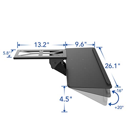 FlexiSpot Adjustable Computer Keyboard & Mouse Platform Tray Ergonnomic Under Table Desk Mount Drawer Shelf